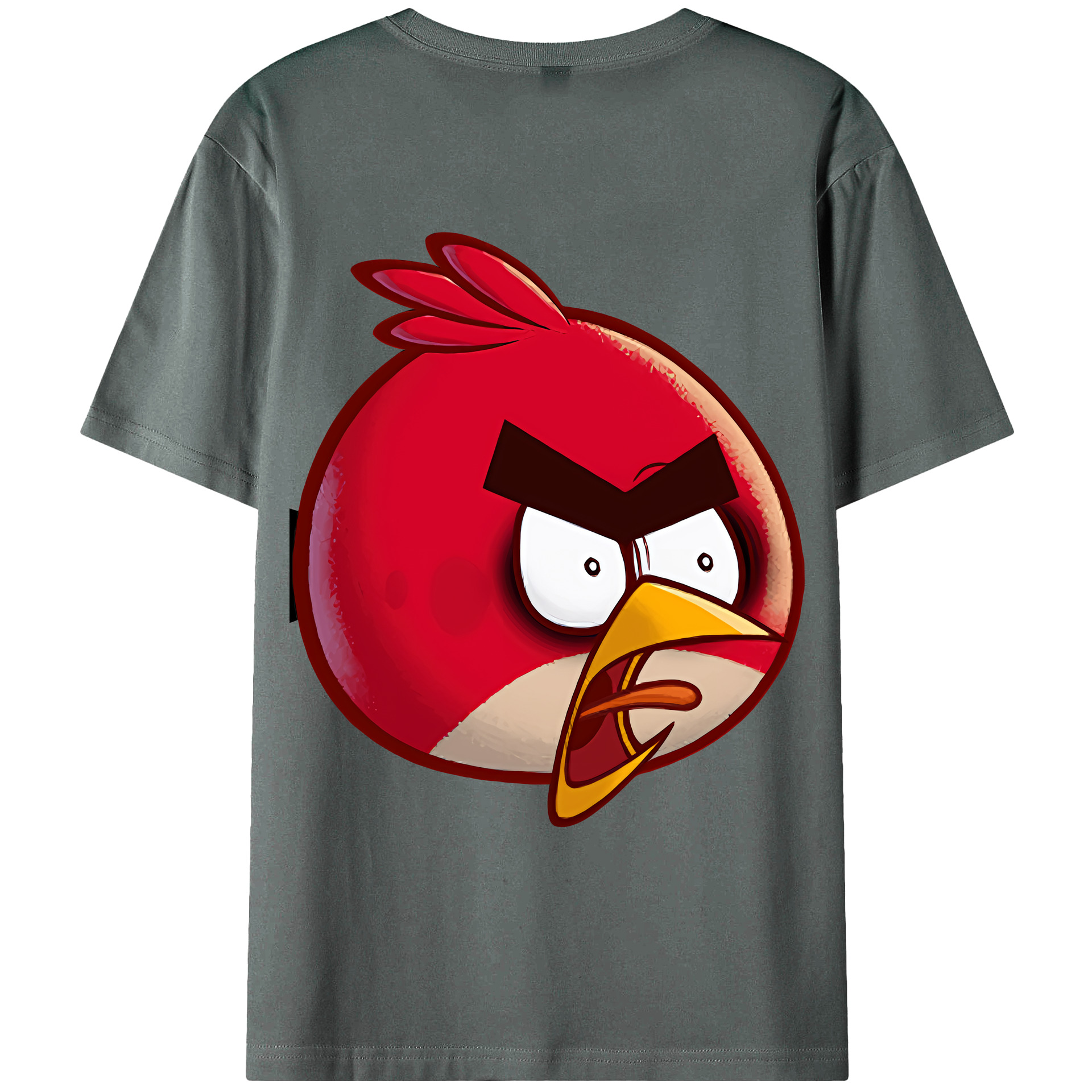 （画像用） Angry Birds アングリーバード 綿100％ メンズ半袖Tシャツ（バックプリント） 通気性